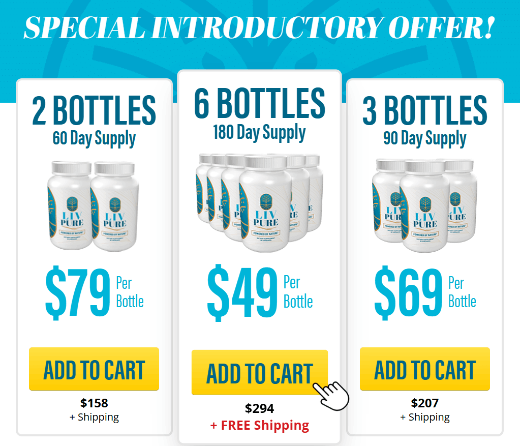  Liv Pure 6 bottle package with free USA shipping